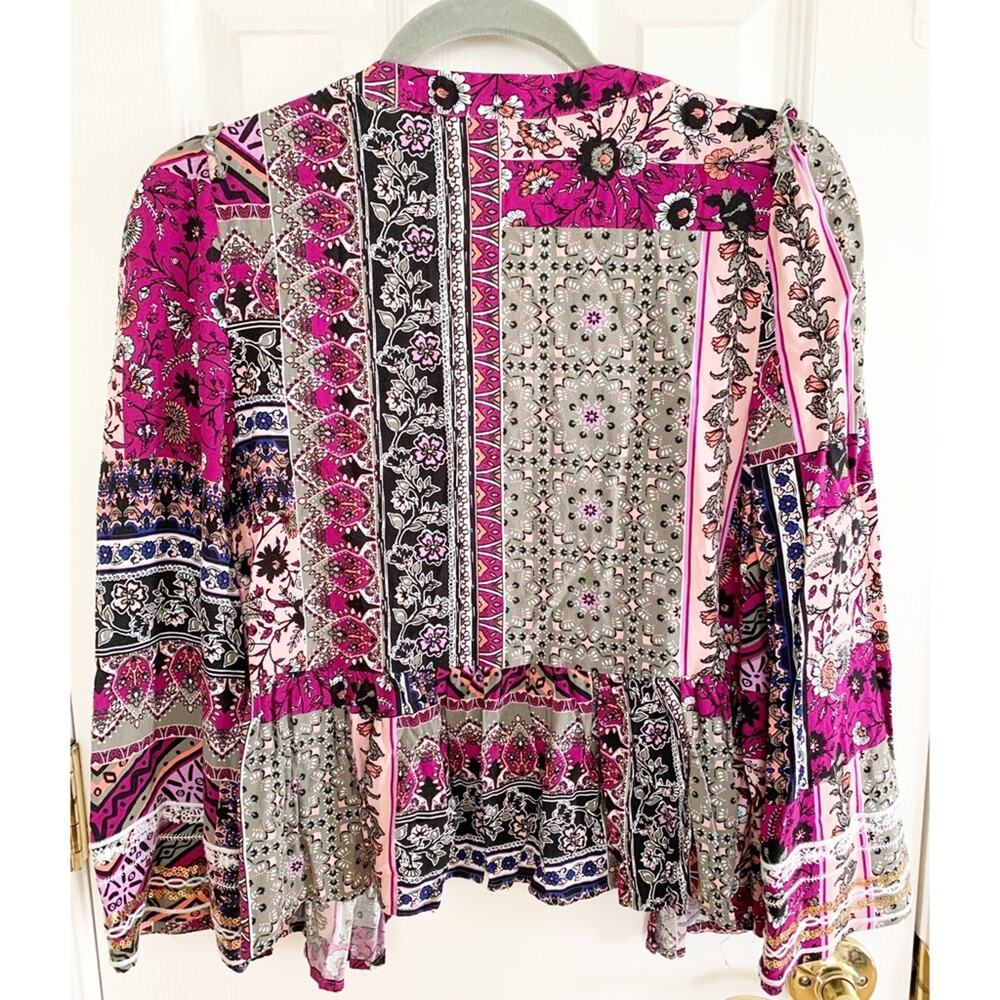 Wonderly Multicolor Patchwork Boho Open Front Car… - image 4